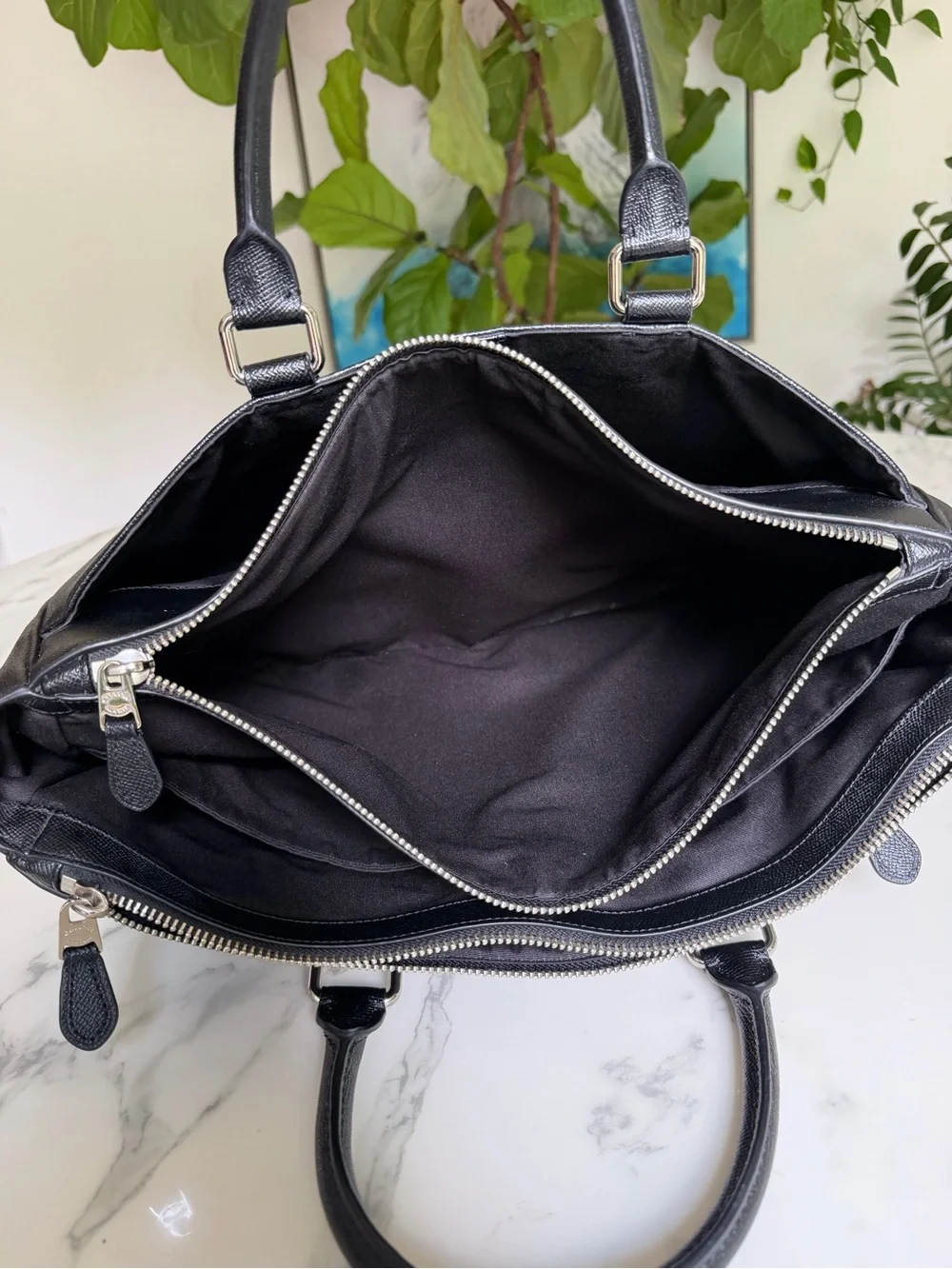 Coach Perry Metropolitan Tote Briefcase Laptop Bag in Black Leather F59141